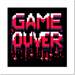 Game Over Screen - 80s retro gaming horror Posters and Art